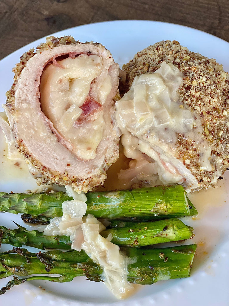 Chicken Cordon Bleu with Dijon Cream Sauce - Nut Crumbs