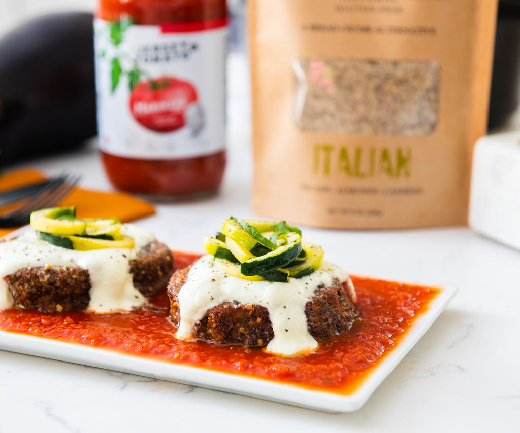 Gluten-Free Low Carb Eggplant Parm Steaks with Ricotta Bechamel &ndash; Nut Crumbs