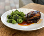 Beef Short Ribs with Walnut Pesto Kale Gnocchi