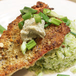 Nut Crumbs Encrusted Salmon over Cauliflower Puree